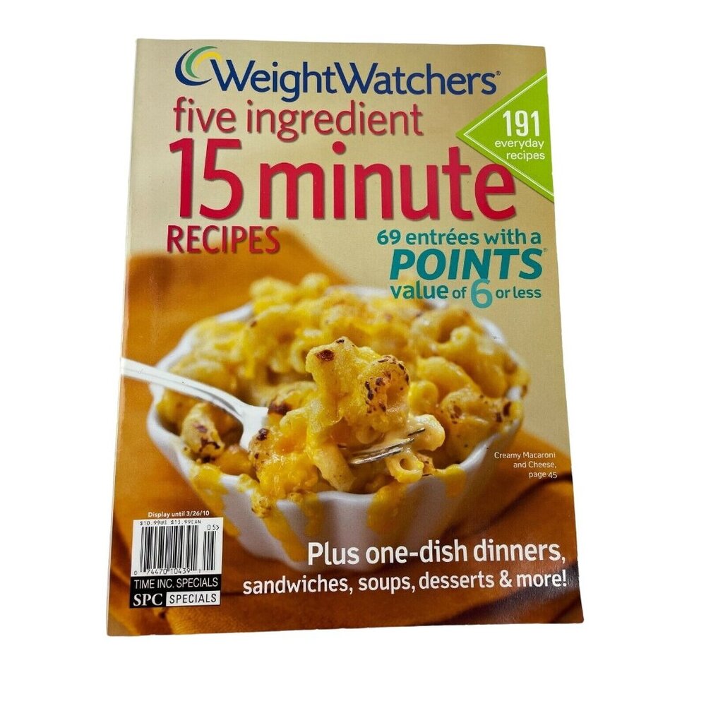 Weight Watchers Five Ingredient 15 Minute Recipes With Point Values 2010 u